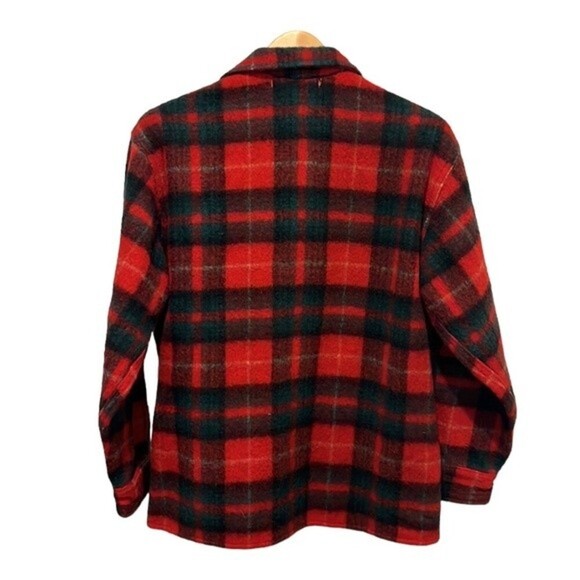 Vintage Carss Mackinaw red plaid wool button down jack style jacket - Picture 2 of 10